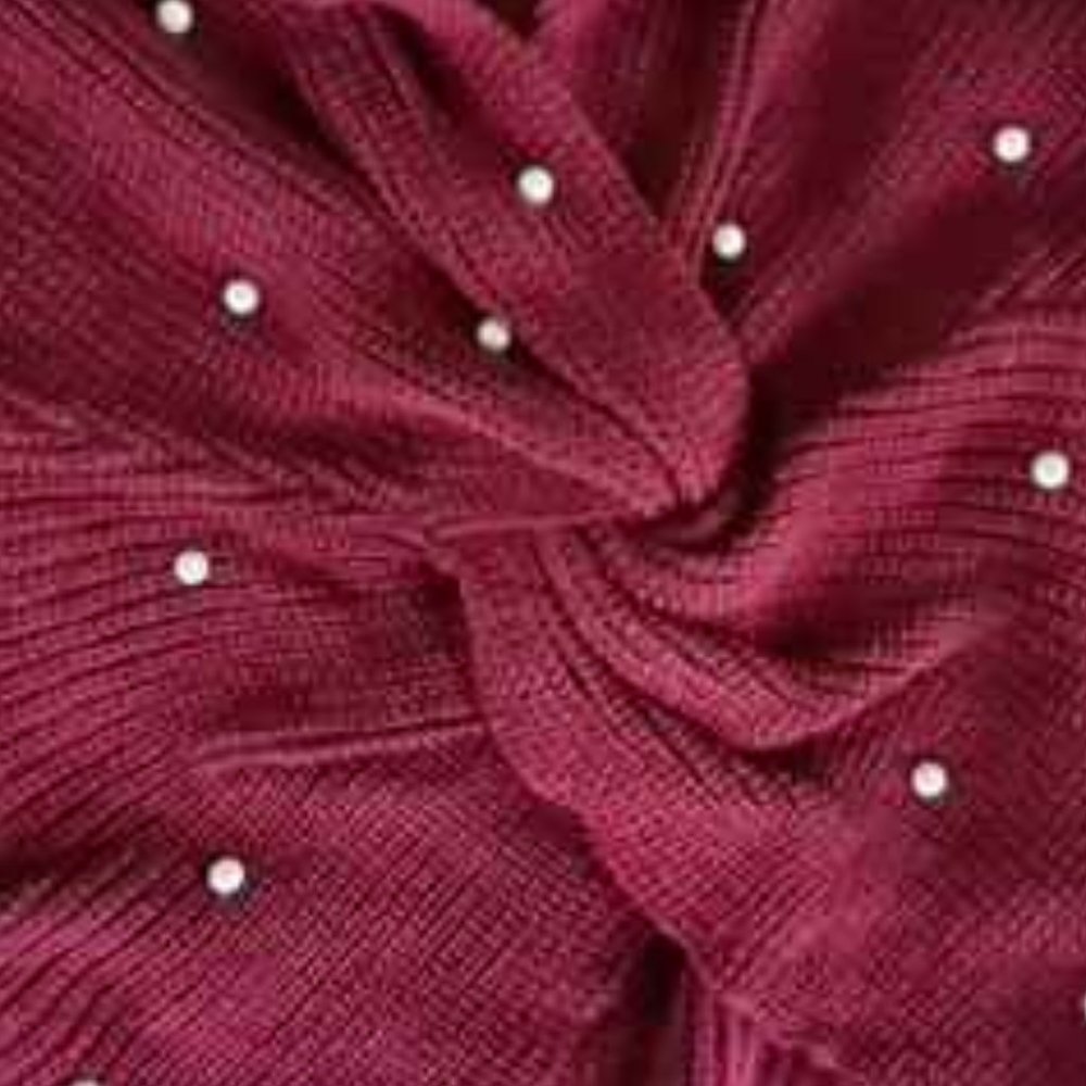 Burgundy Reversible Twist Knit Sweater Top - Picture 8 of 8
